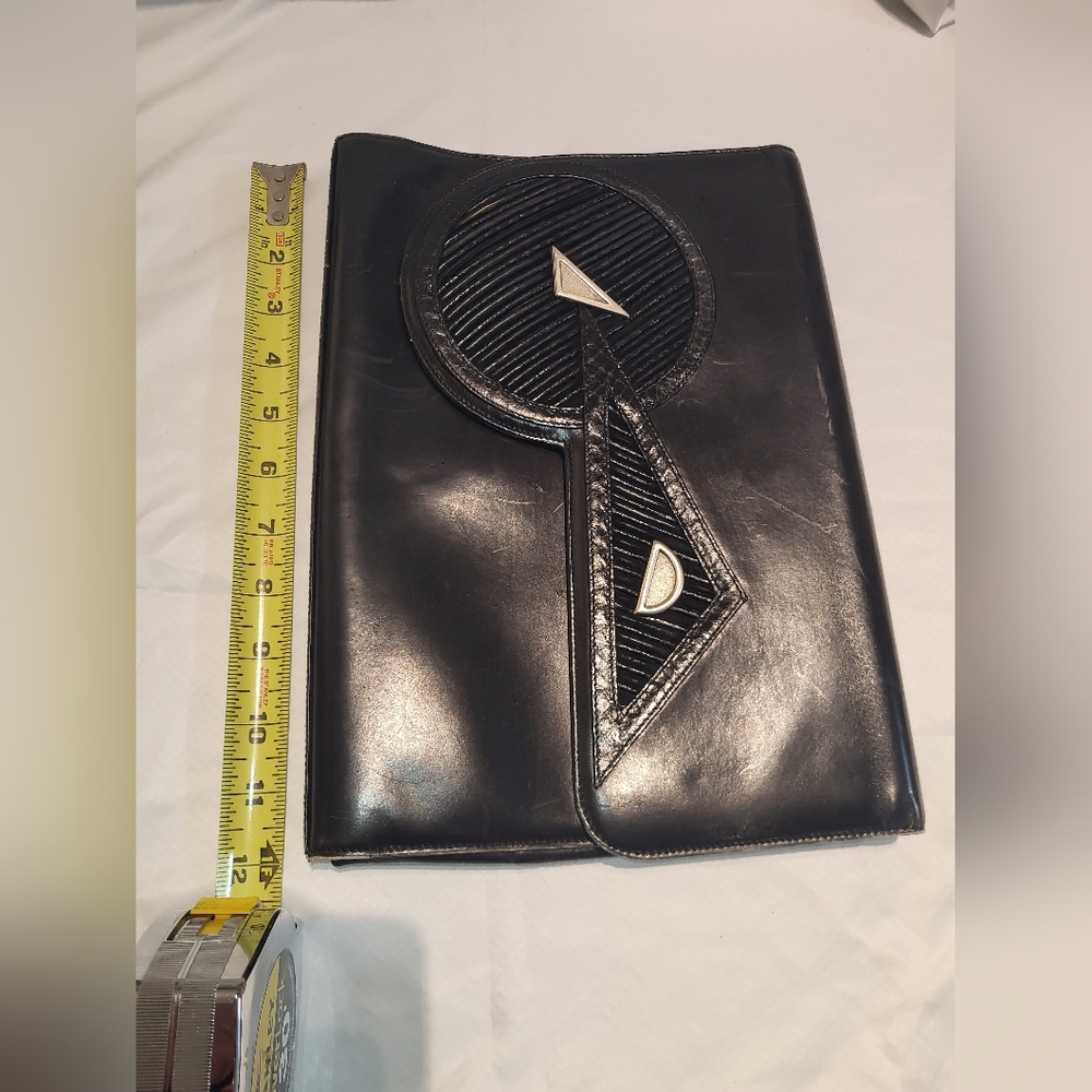 Beltrami Black Leather Clutch Bag - Picture 6 of 6
